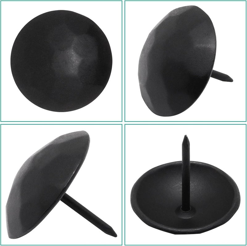 BUXIMN 60pcs Upholstery Tacks, Metal Upholstery Nails for Wood Unique Decorative Nails Thumb Tacks Upholstery Pins Vintage Furniture Tacks Upholstery Nails (25x23mm, Matte Black) - Image 4
